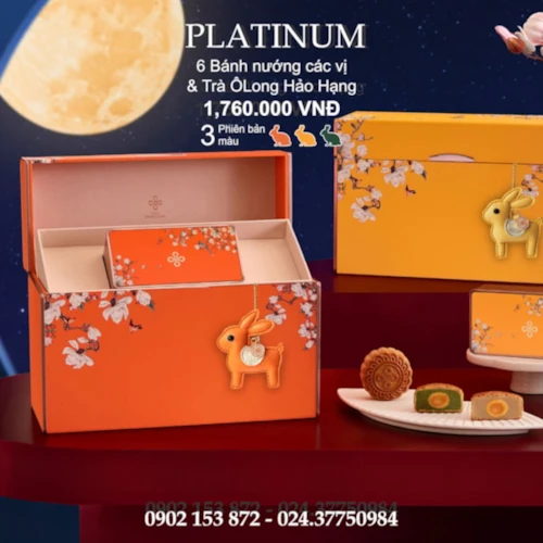 Bánh trung thu Daewoo hộp 6 Bánh với Trà Ô long - Platinum