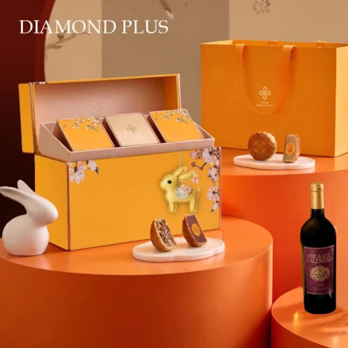 Bánh trung thu Daewoo hộp Diamond Plus - 6 Bánh với Rượu vang đỏ Ý