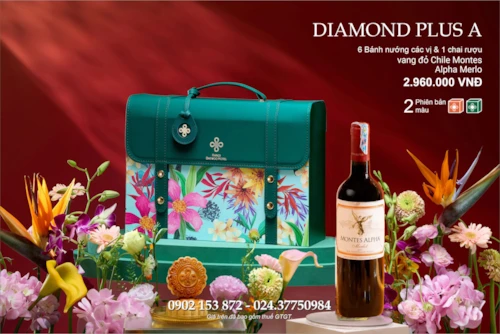 Bánh trung thu Daewoo DIAMOND PLUS - RƯỢU VANG ĐỎ CHILE MONTES ALPHA MERLOT