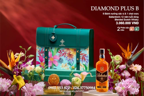 Bánh trung thu Daewoo DIAMOND PLUS B - 6 Bánh với Rượu Ballantine’s 12 năm