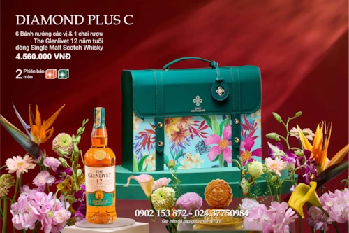 Bánh trung thu Daewoo DIAMOND PLUS C - 6 Bánh với Rượu The Glenlivet 12 năm